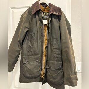 Barbour Dark Green Field Jacket with Corduroy Collar